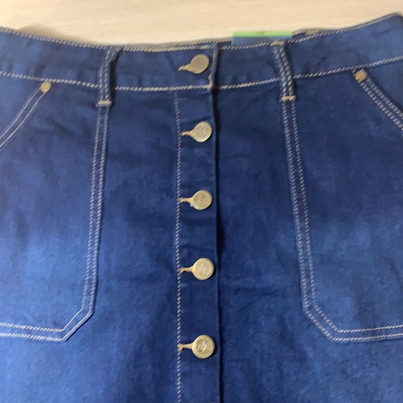 Boom Boom Jeans Dark Denim Button Fly Skirt - Picture 4 of 17